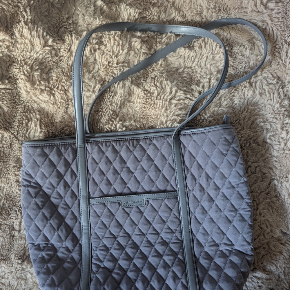 Vera Bradley Gray Quilted Tote Bag